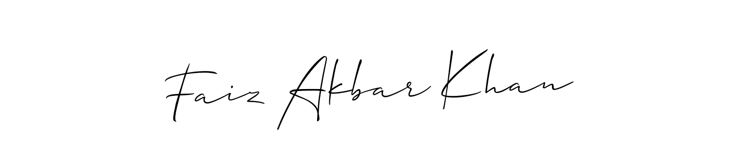 Create a beautiful signature design for name Faiz Akbar Khan. With this signature (Allison_Script) fonts, you can make a handwritten signature for free. Faiz Akbar Khan signature style 2 images and pictures png
