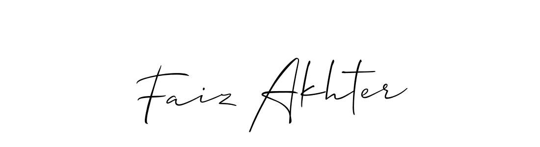 How to make Faiz Akhter name signature. Use Allison_Script style for creating short signs online. This is the latest handwritten sign. Faiz Akhter signature style 2 images and pictures png
