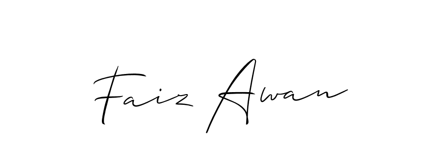 Also You can easily find your signature by using the search form. We will create Faiz Awan name handwritten signature images for you free of cost using Allison_Script sign style. Faiz Awan signature style 2 images and pictures png