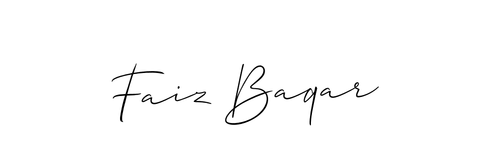 How to make Faiz Baqar signature? Allison_Script is a professional autograph style. Create handwritten signature for Faiz Baqar name. Faiz Baqar signature style 2 images and pictures png