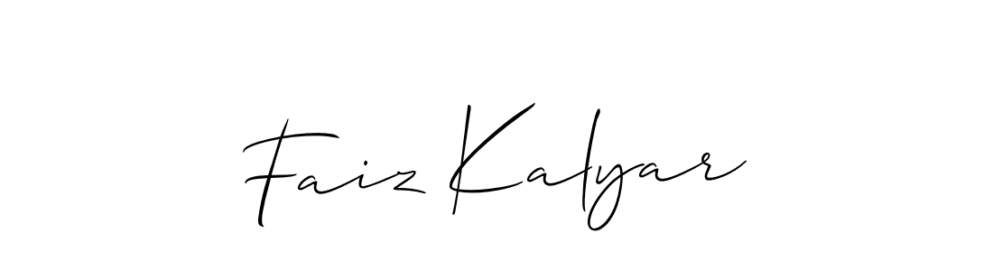 Also You can easily find your signature by using the search form. We will create Faiz Kalyar name handwritten signature images for you free of cost using Allison_Script sign style. Faiz Kalyar signature style 2 images and pictures png