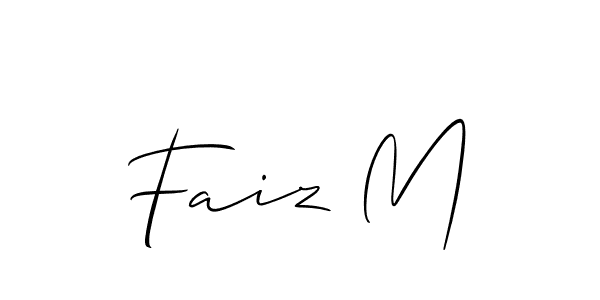 How to Draw Faiz M signature style? Allison_Script is a latest design signature styles for name Faiz M. Faiz M signature style 2 images and pictures png