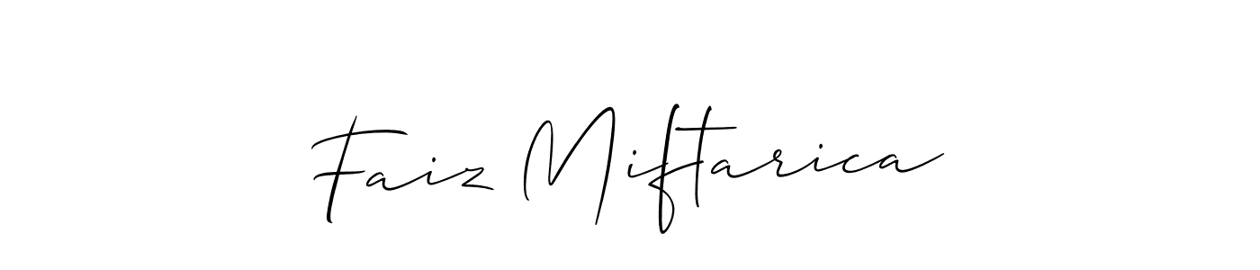 Design your own signature with our free online signature maker. With this signature software, you can create a handwritten (Allison_Script) signature for name Faiz Miftarica. Faiz Miftarica signature style 2 images and pictures png