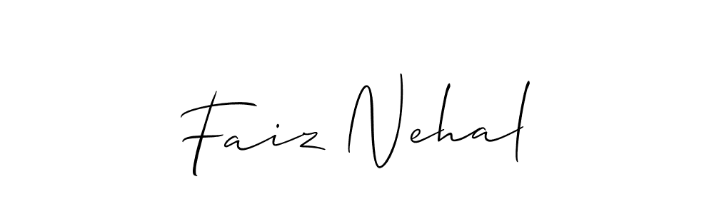 Make a short Faiz Nehal signature style. Manage your documents anywhere anytime using Allison_Script. Create and add eSignatures, submit forms, share and send files easily. Faiz Nehal signature style 2 images and pictures png