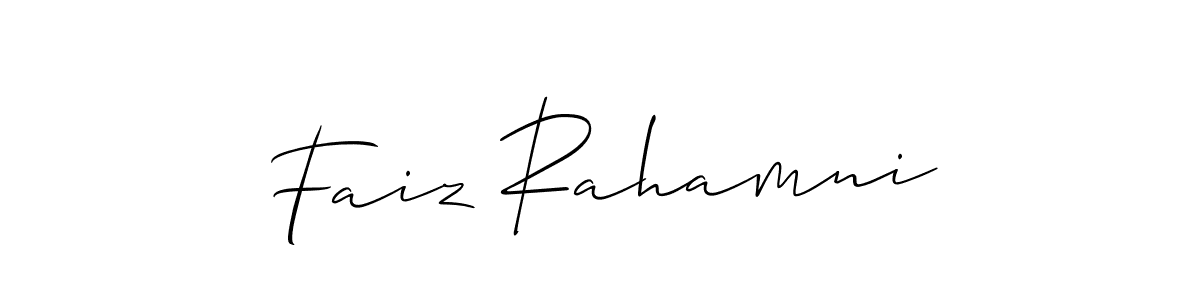 Also we have Faiz Rahamni name is the best signature style. Create professional handwritten signature collection using Allison_Script autograph style. Faiz Rahamni signature style 2 images and pictures png