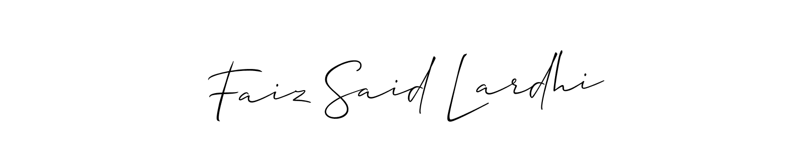 Also You can easily find your signature by using the search form. We will create Faiz Said Lardhi name handwritten signature images for you free of cost using Allison_Script sign style. Faiz Said Lardhi signature style 2 images and pictures png