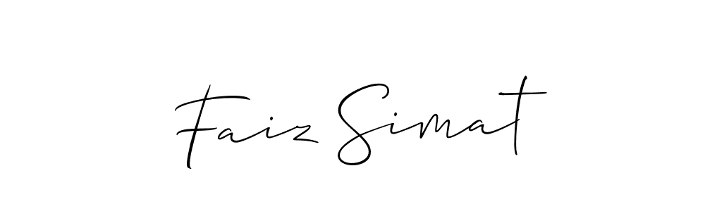 Design your own signature with our free online signature maker. With this signature software, you can create a handwritten (Allison_Script) signature for name Faiz Simat. Faiz Simat signature style 2 images and pictures png