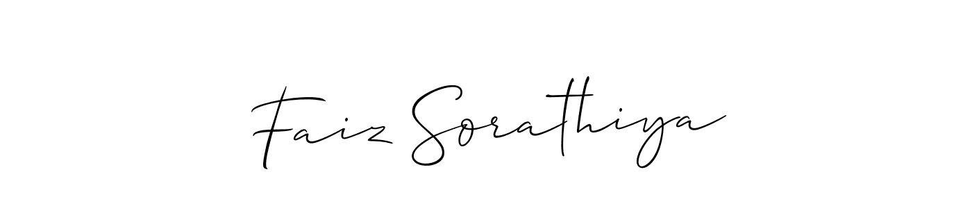 Design your own signature with our free online signature maker. With this signature software, you can create a handwritten (Allison_Script) signature for name Faiz Sorathiya. Faiz Sorathiya signature style 2 images and pictures png