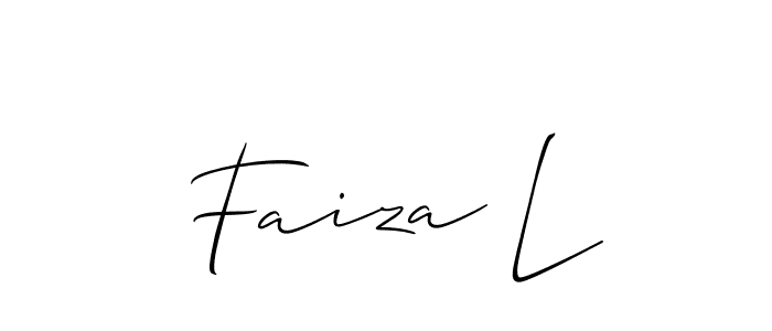 Make a beautiful signature design for name Faiza L. Use this online signature maker to create a handwritten signature for free. Faiza L signature style 2 images and pictures png