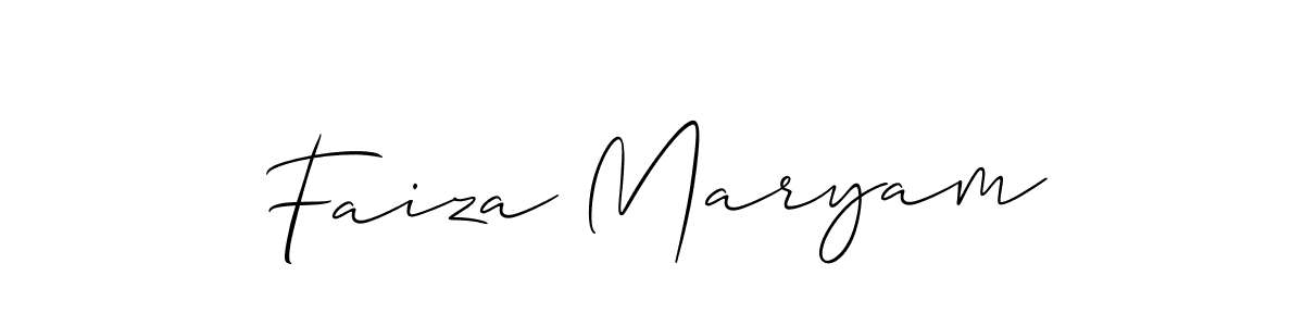 Use a signature maker to create a handwritten signature online. With this signature software, you can design (Allison_Script) your own signature for name Faiza Maryam. Faiza Maryam signature style 2 images and pictures png