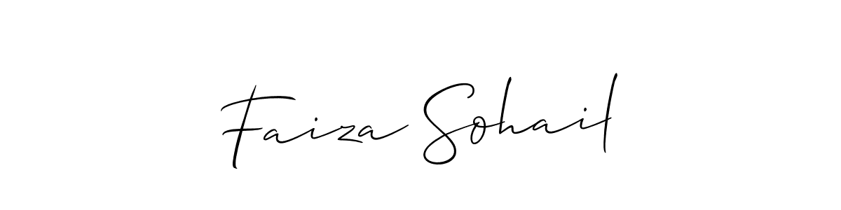 Similarly Allison_Script is the best handwritten signature design. Signature creator online .You can use it as an online autograph creator for name Faiza Sohail. Faiza Sohail signature style 2 images and pictures png