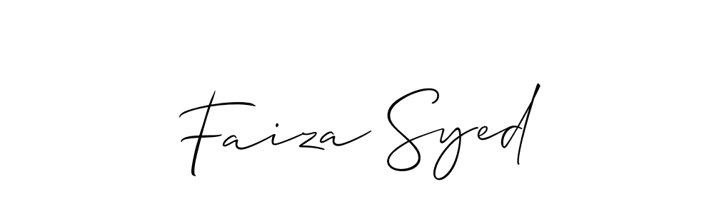 if you are searching for the best signature style for your name Faiza Syed. so please give up your signature search. here we have designed multiple signature styles  using Allison_Script. Faiza Syed signature style 2 images and pictures png