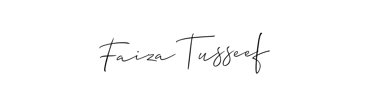 It looks lik you need a new signature style for name Faiza Tusseef. Design unique handwritten (Allison_Script) signature with our free signature maker in just a few clicks. Faiza Tusseef signature style 2 images and pictures png