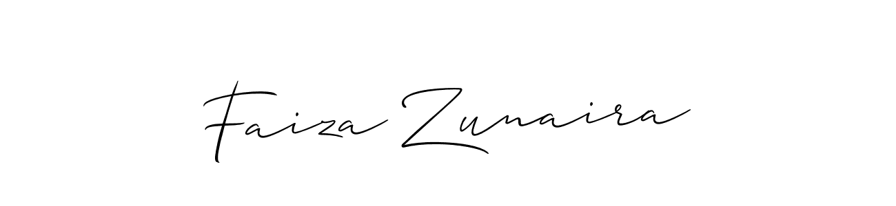 The best way (Allison_Script) to make a short signature is to pick only two or three words in your name. The name Faiza Zunaira include a total of six letters. For converting this name. Faiza Zunaira signature style 2 images and pictures png