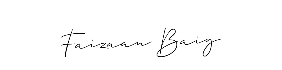 Use a signature maker to create a handwritten signature online. With this signature software, you can design (Allison_Script) your own signature for name Faizaan Baig. Faizaan Baig signature style 2 images and pictures png