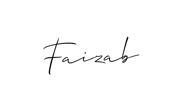 Make a beautiful signature design for name Faizab. With this signature (Allison_Script) style, you can create a handwritten signature for free. Faizab signature style 2 images and pictures png
