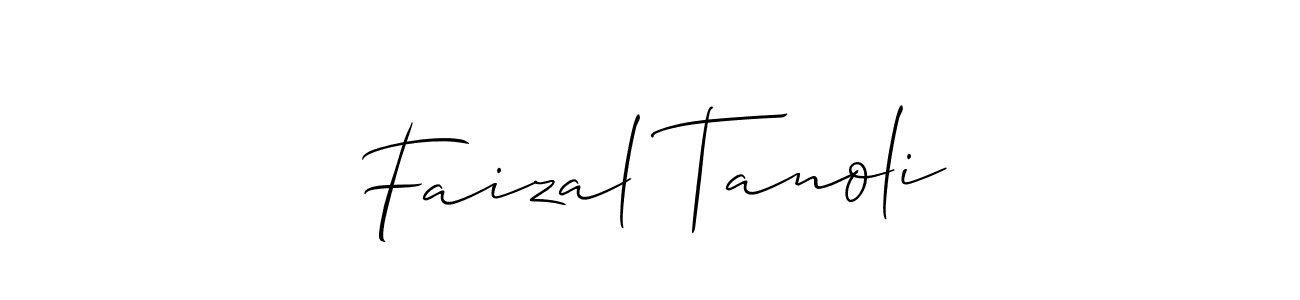 How to make Faizal Tanoli name signature. Use Allison_Script style for creating short signs online. This is the latest handwritten sign. Faizal Tanoli signature style 2 images and pictures png
