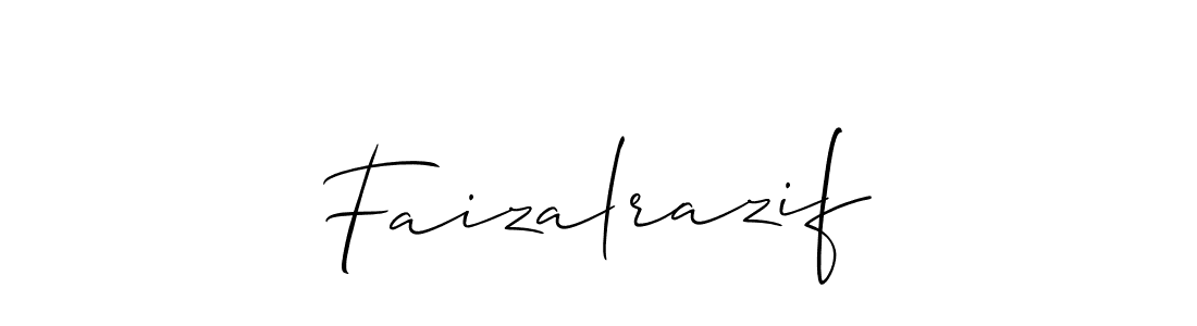 if you are searching for the best signature style for your name Faizalrazif. so please give up your signature search. here we have designed multiple signature styles  using Allison_Script. Faizalrazif signature style 2 images and pictures png