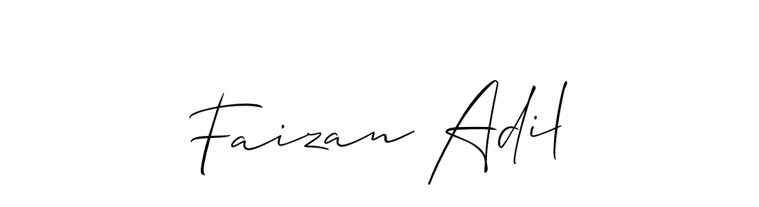 Also we have Faizan Adil name is the best signature style. Create professional handwritten signature collection using Allison_Script autograph style. Faizan Adil signature style 2 images and pictures png