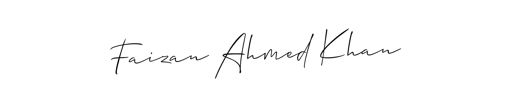 The best way (Allison_Script) to make a short signature is to pick only two or three words in your name. The name Faizan Ahmed Khan include a total of six letters. For converting this name. Faizan Ahmed Khan signature style 2 images and pictures png