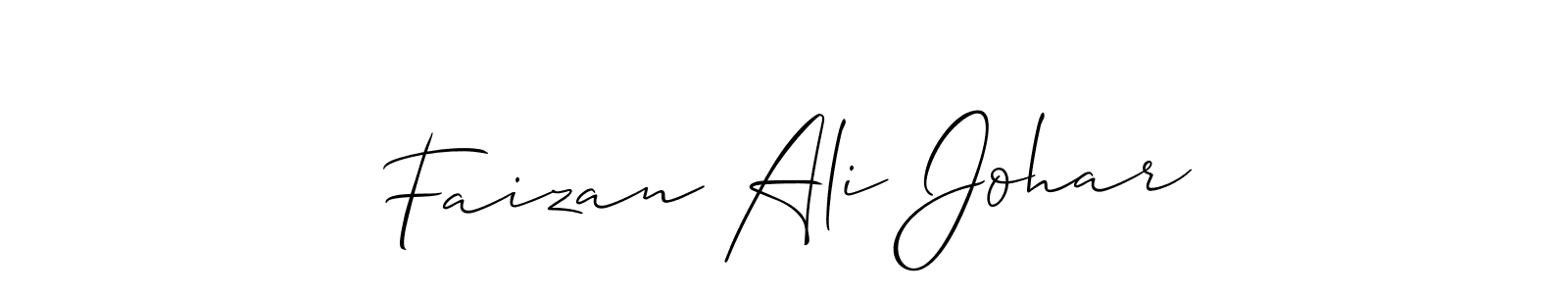 if you are searching for the best signature style for your name Faizan Ali Johar. so please give up your signature search. here we have designed multiple signature styles  using Allison_Script. Faizan Ali Johar signature style 2 images and pictures png