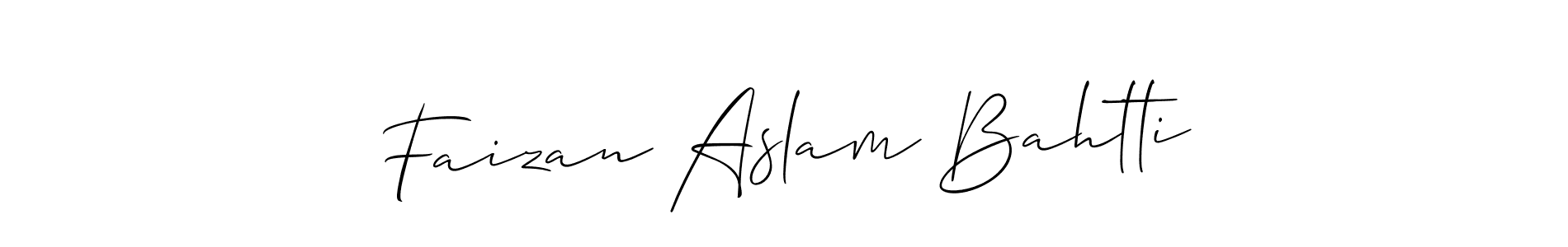 How to make Faizan Aslam Bahtti name signature. Use Allison_Script style for creating short signs online. This is the latest handwritten sign. Faizan Aslam Bahtti signature style 2 images and pictures png