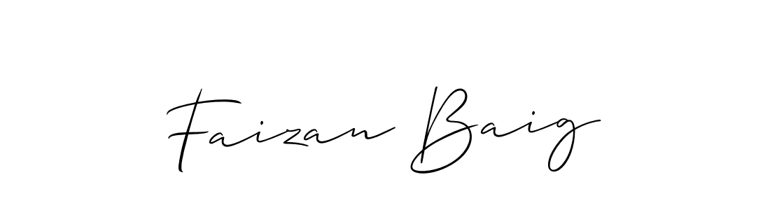 How to make Faizan Baig name signature. Use Allison_Script style for creating short signs online. This is the latest handwritten sign. Faizan Baig signature style 2 images and pictures png