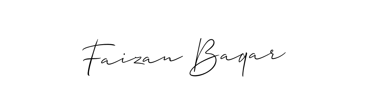 Create a beautiful signature design for name Faizan Baqar. With this signature (Allison_Script) fonts, you can make a handwritten signature for free. Faizan Baqar signature style 2 images and pictures png