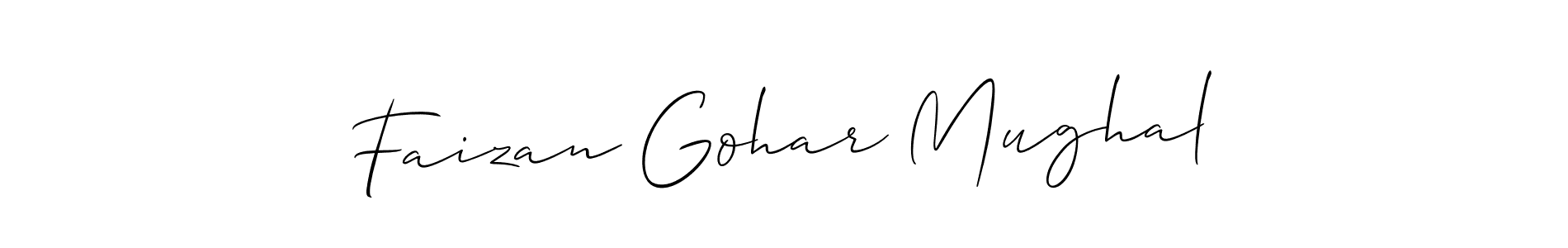 Create a beautiful signature design for name Faizan Gohar Mughal. With this signature (Allison_Script) fonts, you can make a handwritten signature for free. Faizan Gohar Mughal signature style 2 images and pictures png