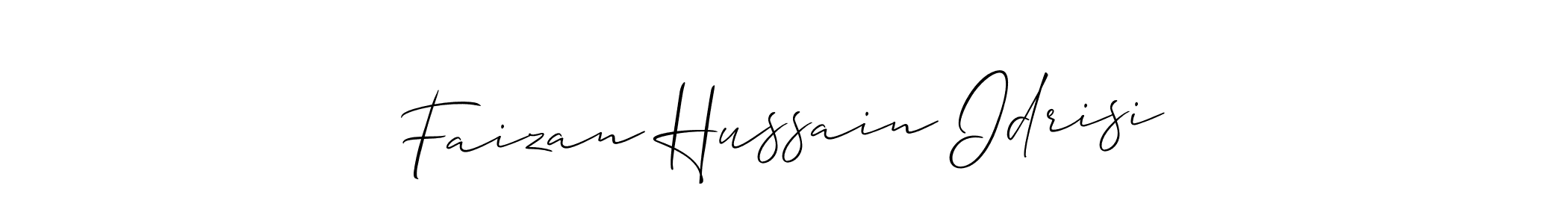 How to make Faizan Hussain Idrisi name signature. Use Allison_Script style for creating short signs online. This is the latest handwritten sign. Faizan Hussain Idrisi signature style 2 images and pictures png