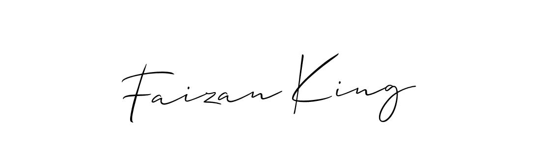 if you are searching for the best signature style for your name Faizan King. so please give up your signature search. here we have designed multiple signature styles  using Allison_Script. Faizan King signature style 2 images and pictures png