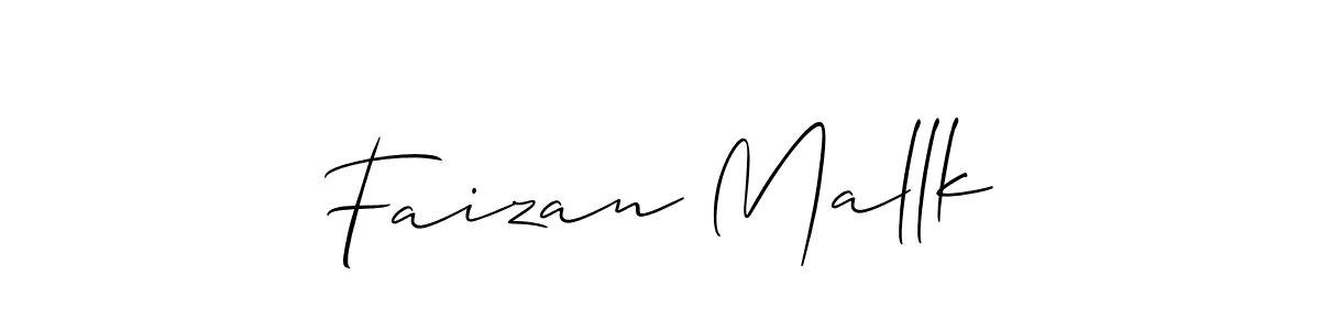 The best way (Allison_Script) to make a short signature is to pick only two or three words in your name. The name Faizan Mallk include a total of six letters. For converting this name. Faizan Mallk signature style 2 images and pictures png