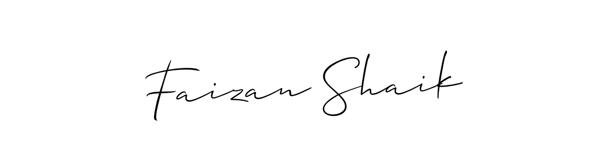 Also we have Faizan Shaik name is the best signature style. Create professional handwritten signature collection using Allison_Script autograph style. Faizan Shaik signature style 2 images and pictures png