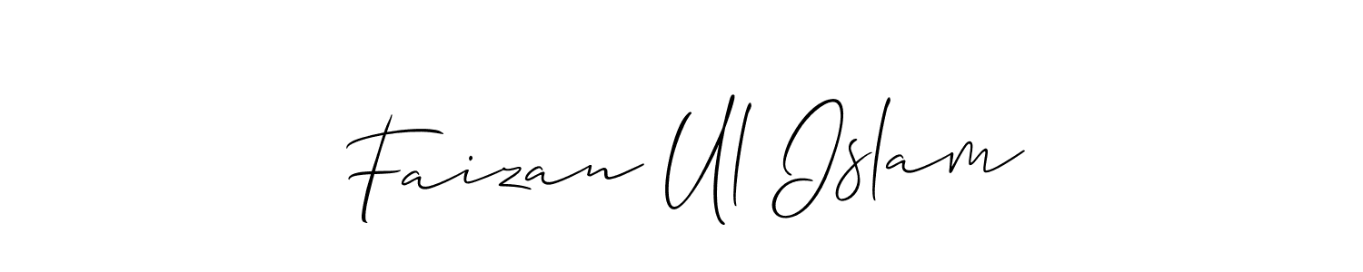 Also You can easily find your signature by using the search form. We will create Faizan Ul Islam name handwritten signature images for you free of cost using Allison_Script sign style. Faizan Ul Islam signature style 2 images and pictures png