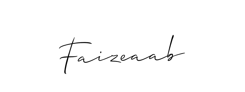 How to make Faizeaab name signature. Use Allison_Script style for creating short signs online. This is the latest handwritten sign. Faizeaab signature style 2 images and pictures png
