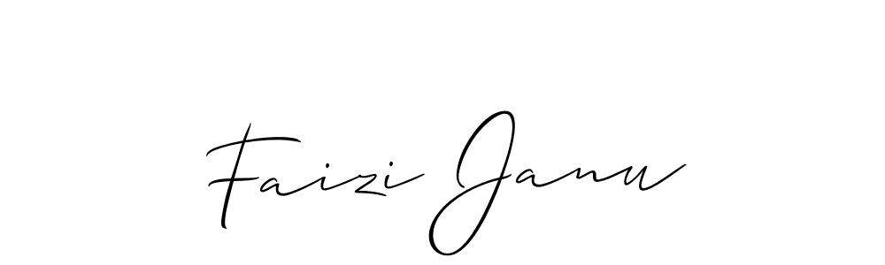 How to make Faizi Janu name signature. Use Allison_Script style for creating short signs online. This is the latest handwritten sign. Faizi Janu signature style 2 images and pictures png