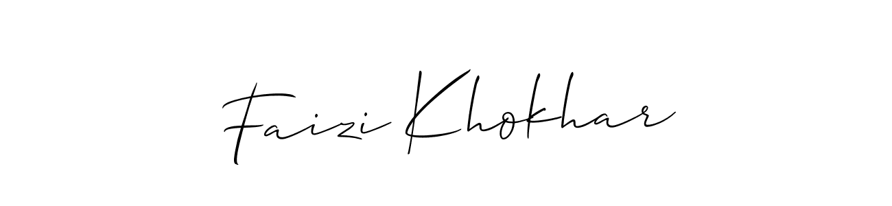 Also we have Faizi Khokhar name is the best signature style. Create professional handwritten signature collection using Allison_Script autograph style. Faizi Khokhar signature style 2 images and pictures png