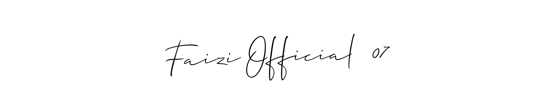 Faizi Official  07 stylish signature style. Best Handwritten Sign (Allison_Script) for my name. Handwritten Signature Collection Ideas for my name Faizi Official  07. Faizi Official  07 signature style 2 images and pictures png