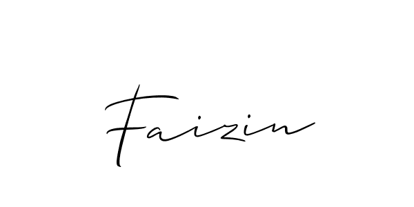 The best way (Allison_Script) to make a short signature is to pick only two or three words in your name. The name Faizin include a total of six letters. For converting this name. Faizin signature style 2 images and pictures png