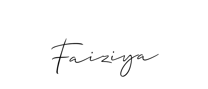 Make a beautiful signature design for name Faiziya. With this signature (Allison_Script) style, you can create a handwritten signature for free. Faiziya signature style 2 images and pictures png