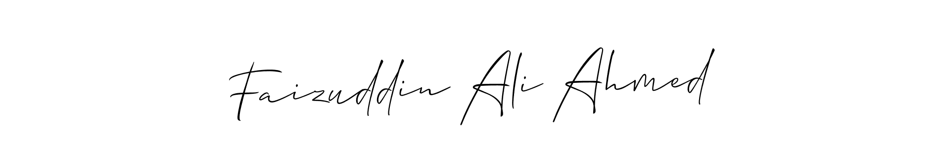 Create a beautiful signature design for name Faizuddin Ali Ahmed. With this signature (Allison_Script) fonts, you can make a handwritten signature for free. Faizuddin Ali Ahmed signature style 2 images and pictures png
