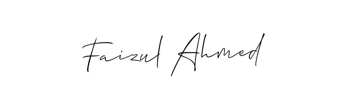 Make a beautiful signature design for name Faizul Ahmed. With this signature (Allison_Script) style, you can create a handwritten signature for free. Faizul Ahmed signature style 2 images and pictures png