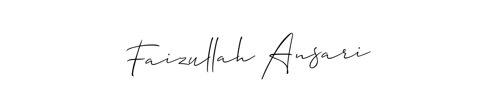 Make a beautiful signature design for name Faizullah Ansari. With this signature (Allison_Script) style, you can create a handwritten signature for free. Faizullah Ansari signature style 2 images and pictures png