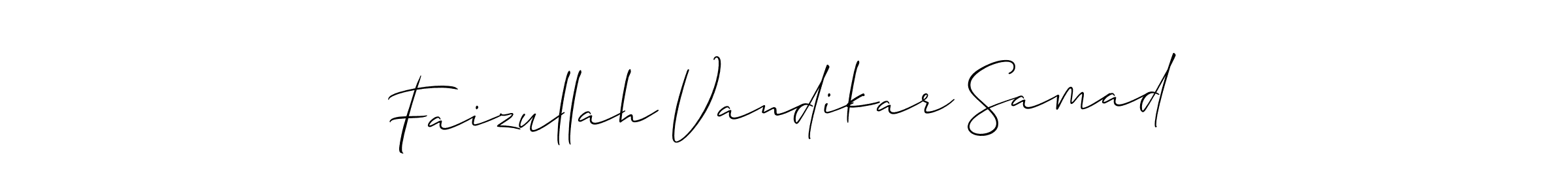 Also You can easily find your signature by using the search form. We will create Faizullah Vandikar Samad name handwritten signature images for you free of cost using Allison_Script sign style. Faizullah Vandikar Samad signature style 2 images and pictures png