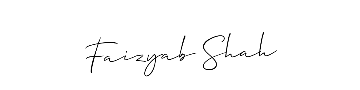The best way (Allison_Script) to make a short signature is to pick only two or three words in your name. The name Faizyab Shah include a total of six letters. For converting this name. Faizyab Shah signature style 2 images and pictures png