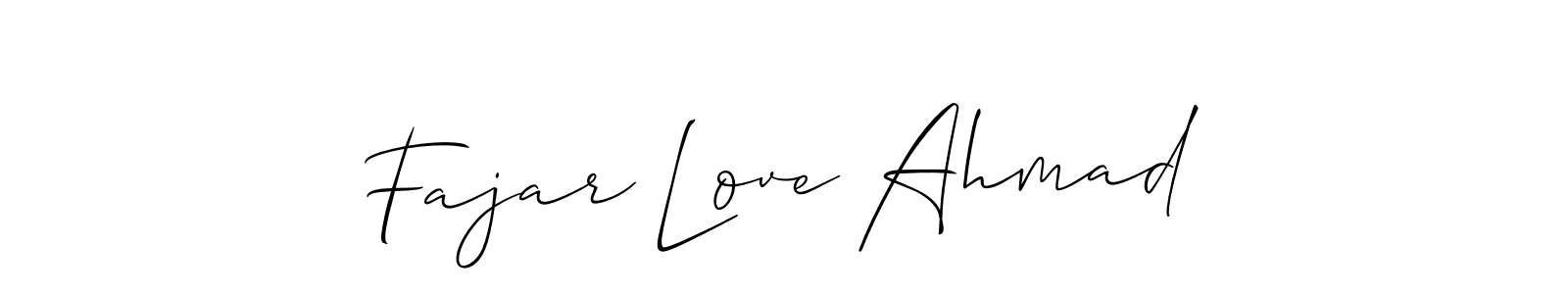 Design your own signature with our free online signature maker. With this signature software, you can create a handwritten (Allison_Script) signature for name Fajar Love Ahmad. Fajar Love Ahmad signature style 2 images and pictures png