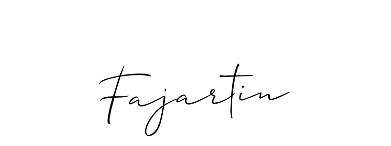 Fajartin stylish signature style. Best Handwritten Sign (Allison_Script) for my name. Handwritten Signature Collection Ideas for my name Fajartin. Fajartin signature style 2 images and pictures png