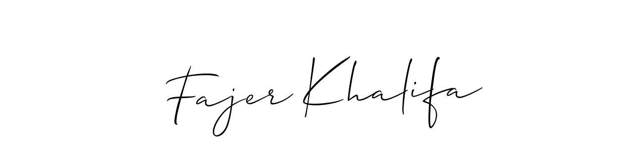 It looks lik you need a new signature style for name Fajer Khalifa. Design unique handwritten (Allison_Script) signature with our free signature maker in just a few clicks. Fajer Khalifa signature style 2 images and pictures png