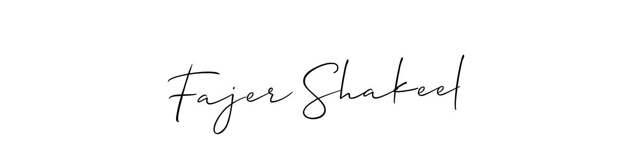 Design your own signature with our free online signature maker. With this signature software, you can create a handwritten (Allison_Script) signature for name Fajer Shakeel. Fajer Shakeel signature style 2 images and pictures png