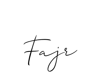 Design your own signature with our free online signature maker. With this signature software, you can create a handwritten (Allison_Script) signature for name Fajr. Fajr signature style 2 images and pictures png